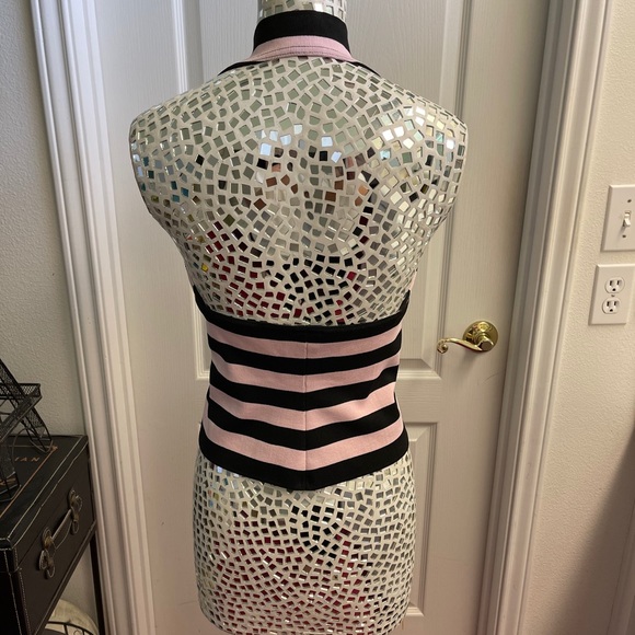 Pink & Black Veronique Young Striped Halter Top - Picture 4 of 6